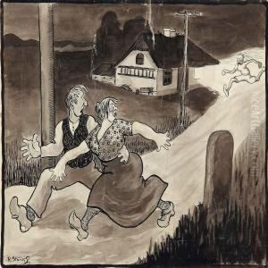 Composition With Couple On The Run by Robert Storm Petersen