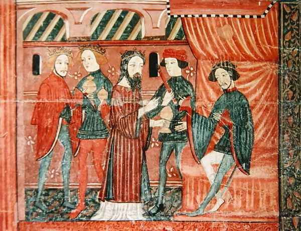 The Magi Before Herod, from the altar frontal of 'The Virgin with Roses', c.1350 - view 1