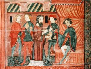 The Magi Before Herod, from the altar frontal of 'The Virgin with Roses', c.1350 by Anonymous Artist