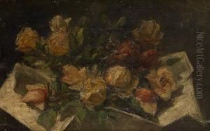 Le Bouquet De Roses by Carel Nicolaas Storm Van'S Gravensande