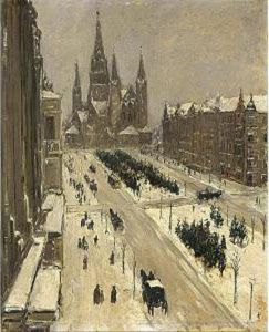 View Of The Tauenzienstrasse Berlin by Carel Nicolaas Storm Van'S Gravensande