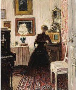 An Elegant Lady In A Parisian Interior; Together With Another Work By Carel Nicolaas Storm Van 's Gravensande by Carel Nicolaas Storm Van'S Gravensande