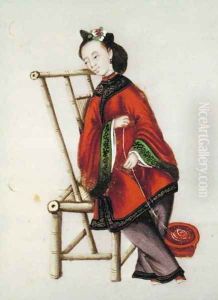 Woman Spinning, Qianlong Period (1736-96) Woman Spinning, Qianlong Period (1736-96)
