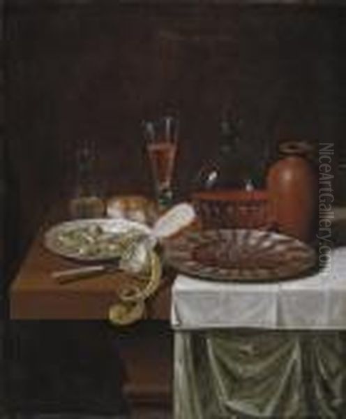 A Flute And Decanter Of Wine - view 1