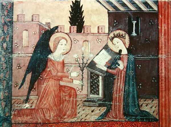 The Annunciation, from the altar frontal of 'The Virgin with Roses', c.1350 - view 1