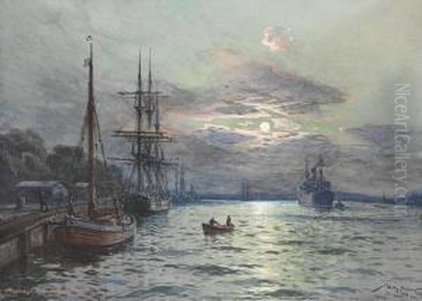 Mondnacht Im Swinemunder Hafen - view 1