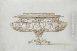 Footed Bowl With Zeus With Eagleand Thunderbolt by Jacopo Strada