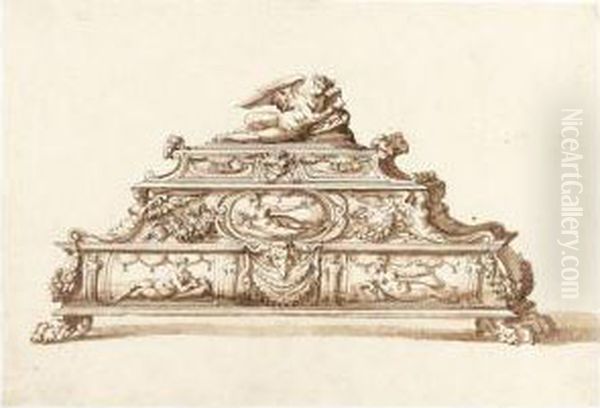 Allegorical Figurewriting In A Book - view 1