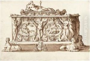 Ofprudence, With Female Allegorical Figures In Ovals Flanked