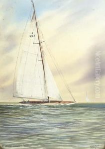 Mr Gerard Lambert's 'yankee', A J-class Yacht by Henry Strafford
