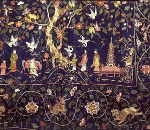 Embroidered hangings from the State Bed at Calke Abbey (detail) by Anonymous Artist