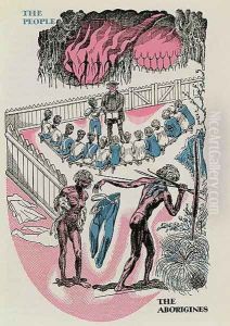 Illustration showing Aborigines from 'Macquarie's World' by Marjorie Barnard