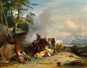 Ein Kohlenmeiler Aus Der Gegend Des Schneeberges by Josef Anton, Tony Strassgschwandtner