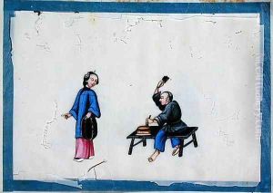 Noblewoman with a tradesman, 1850s by Anonymous Artist