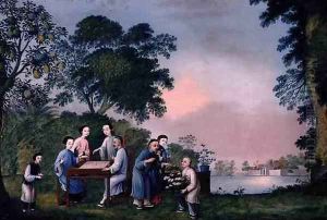 Figures Playing a Boardgame, c.1790