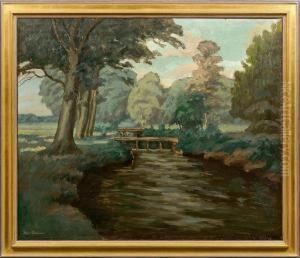 Grose Norddeutschesommerlandschaft Mit Flusslauf