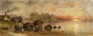 House Near A River
At Sunset by Meyer Straus