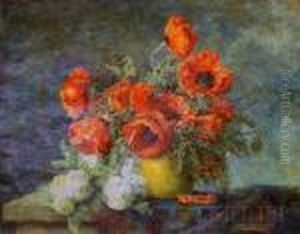 Still Life Of Poppies by Max Theodor Streckenbach