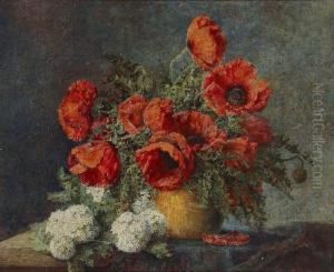 "stillleben Mit Rotem Mohn" by Max Theodor Streckenbach
