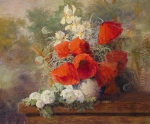 Klatschmohn Und Schneeballe In Vase