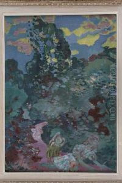 Fillette Au Cerceau Dans Le Jardin - view 1