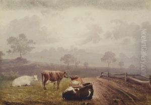 Weidende Kuhe by Wilhelm Streckfuss