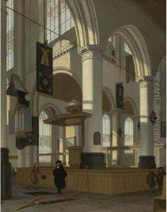 Interior Of The Oude Kerk, Delft by Streek Hendrik Van