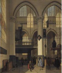 Interior Of The Oude Kerk, Amsterdam by Streek Hendrik Van