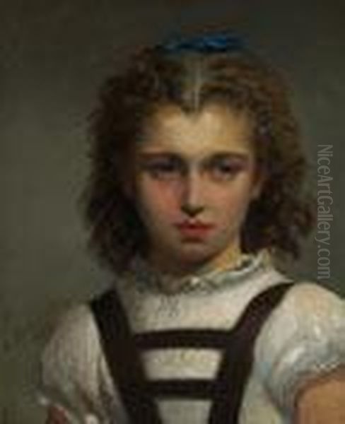 Young Girl With A Blue Ribbon - view 1