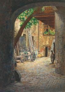 Hofeingang In Wurzburg by Max Arthur Stremel