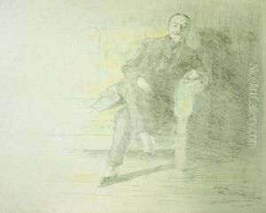 Mann Auf Dem Sofa Sitzend 1899 by Max Arthur Stremel