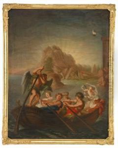 Mytologiskt Motiv Med Farden Till De Dodas Rike by Johan Joachim Streng