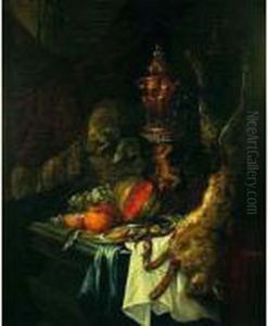 Nature Morte Au Hanap, Fruits Et Lievre Sur Un Entablement