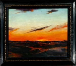 Evening Sun Over The Ocean by Arnold Strindberg