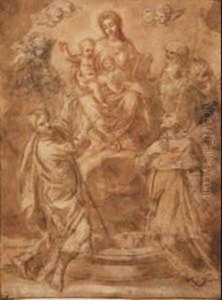 Sacra Famiglia Con Due Santi - view 1