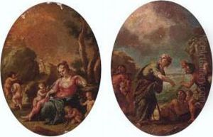 A Goddess Surrounded By Putti; And A Goddess With Fisherman A Goddess Surrounded By Putti; And A Goddess With Fisherman
