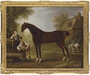 Flying Childers Held By A Groom, With Other Figures, In A Landscapewith A Cottage Beyond Flying Childers Held By A Groom, With Other Figures, In A Landscapewith A Cottage Beyond