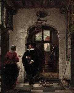 Figures In A 17th Century Interior