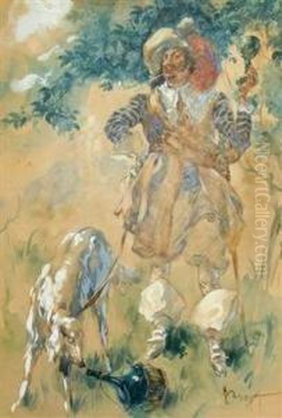 A Hunter With His Dog - view 1