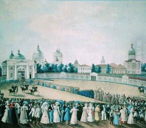 The Visit of Alexander I 1777-1825 to the Alexander Nevsky Monastery, 1821 by Anonymous Artist