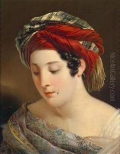 Junge Frau Mitorientalischer Kopfbedeckung by Michael Stroy