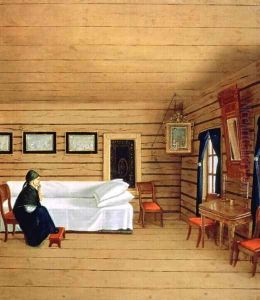 Interior with a seated woman by Anonymous Artist