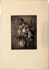 Old Man Reading by Herman G. Struck
