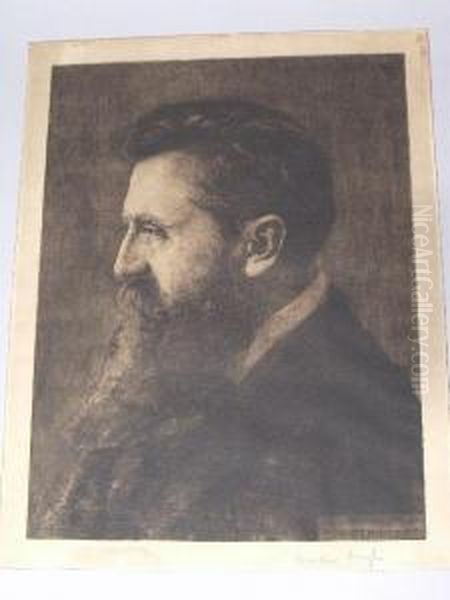 Portrait Of Theodor Herzl by Hermann Struck