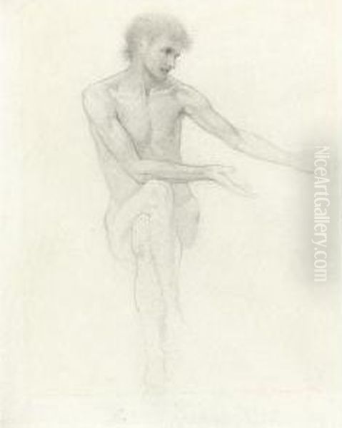 Study For The Central Figure Of Passing Days - view 1
