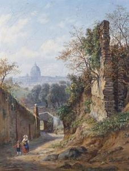 Distant View Of Rome; A Backstreet In Rome - view 1
