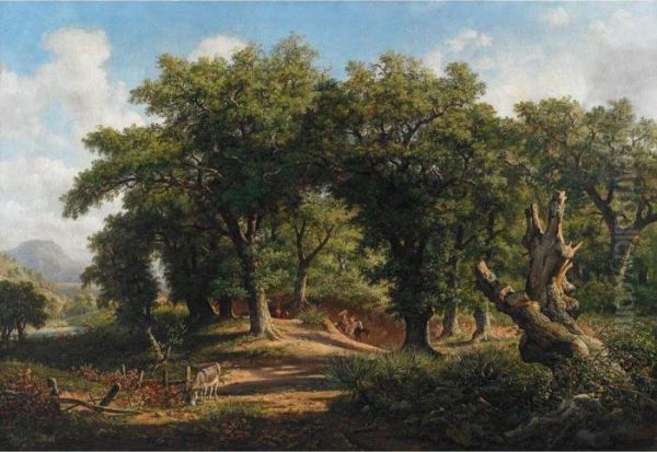 Peasants On Horseback Travelling In A Woodland - view 1