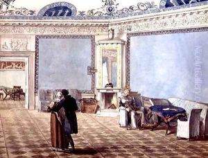 Neo-Classical Blue Drawing Room in St. Petersburg, 1819 by Anonymous Artist