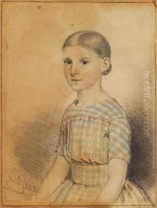 Portrat Eines Jungen Madchens by August Wilhelm Stryowski