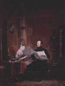 Tsarevich Alexander 1818-81 and his wife Maria Alexandrovna, 1845 by Anonymous Artist